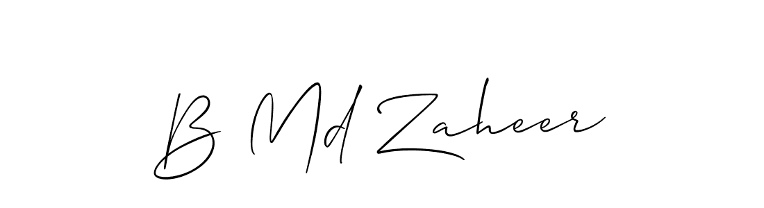 Design your own signature with our free online signature maker. With this signature software, you can create a handwritten (Allison_Script) signature for name B Md Zaheer. B Md Zaheer signature style 2 images and pictures png