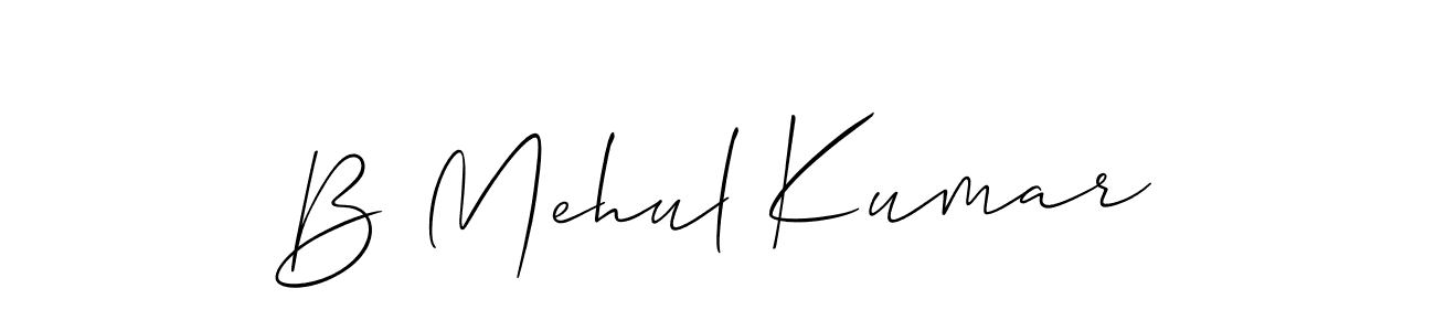 Also You can easily find your signature by using the search form. We will create B Mehul Kumar name handwritten signature images for you free of cost using Allison_Script sign style. B Mehul Kumar signature style 2 images and pictures png