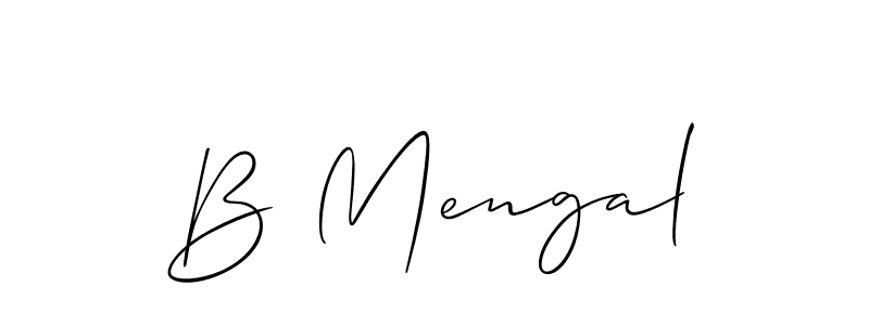 Make a short B Mengal signature style. Manage your documents anywhere anytime using Allison_Script. Create and add eSignatures, submit forms, share and send files easily. B Mengal signature style 2 images and pictures png