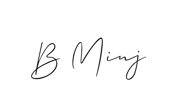 It looks lik you need a new signature style for name B Minj. Design unique handwritten (Allison_Script) signature with our free signature maker in just a few clicks. B Minj signature style 2 images and pictures png