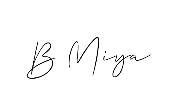 Make a short B Miya signature style. Manage your documents anywhere anytime using Allison_Script. Create and add eSignatures, submit forms, share and send files easily. B Miya signature style 2 images and pictures png