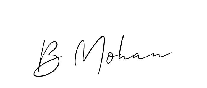 It looks lik you need a new signature style for name B Mohan. Design unique handwritten (Allison_Script) signature with our free signature maker in just a few clicks. B Mohan signature style 2 images and pictures png