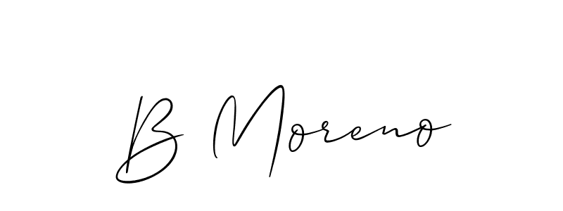 Also we have B Moreno name is the best signature style. Create professional handwritten signature collection using Allison_Script autograph style. B Moreno signature style 2 images and pictures png