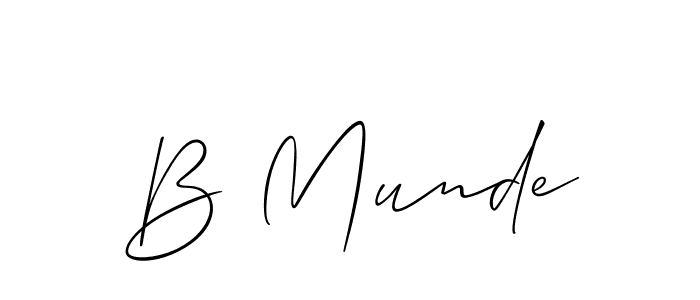 You can use this online signature creator to create a handwritten signature for the name B Munde. This is the best online autograph maker. B Munde signature style 2 images and pictures png