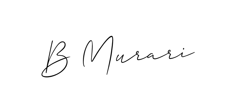 Use a signature maker to create a handwritten signature online. With this signature software, you can design (Allison_Script) your own signature for name B Murari. B Murari signature style 2 images and pictures png