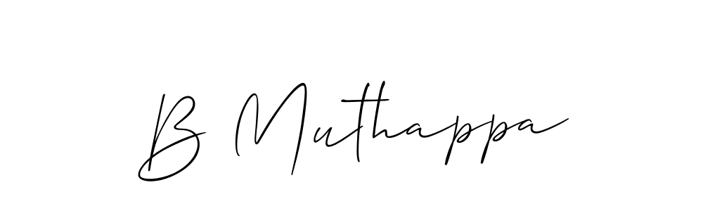 Design your own signature with our free online signature maker. With this signature software, you can create a handwritten (Allison_Script) signature for name B Muthappa. B Muthappa signature style 2 images and pictures png
