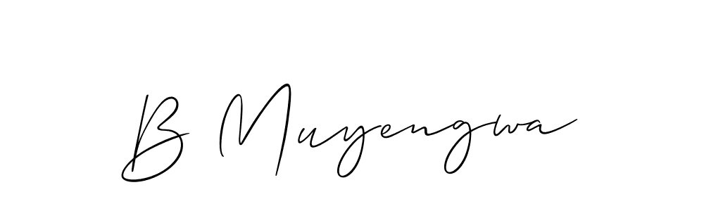 It looks lik you need a new signature style for name B Muyengwa. Design unique handwritten (Allison_Script) signature with our free signature maker in just a few clicks. B Muyengwa signature style 2 images and pictures png