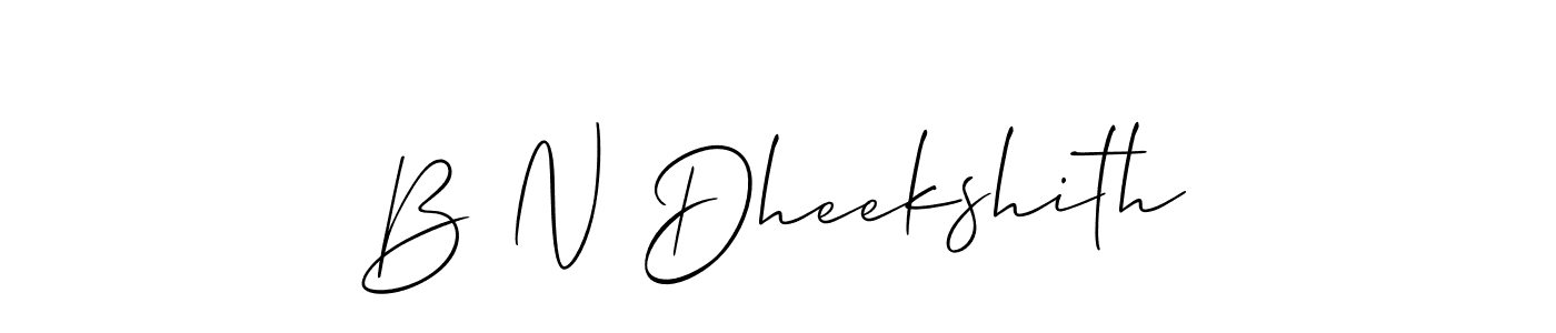 It looks lik you need a new signature style for name B N Dheekshith. Design unique handwritten (Allison_Script) signature with our free signature maker in just a few clicks. B N Dheekshith signature style 2 images and pictures png