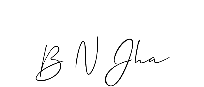 Create a beautiful signature design for name B N Jha. With this signature (Allison_Script) fonts, you can make a handwritten signature for free. B N Jha signature style 2 images and pictures png