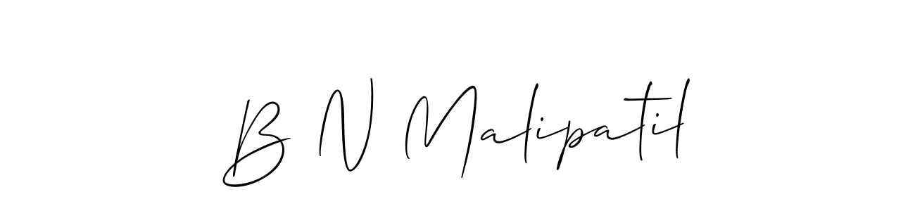 Allison_Script is a professional signature style that is perfect for those who want to add a touch of class to their signature. It is also a great choice for those who want to make their signature more unique. Get B N Malipatil name to fancy signature for free. B N Malipatil signature style 2 images and pictures png