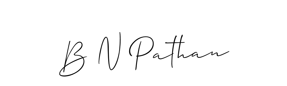 Also we have B N Pathan name is the best signature style. Create professional handwritten signature collection using Allison_Script autograph style. B N Pathan signature style 2 images and pictures png