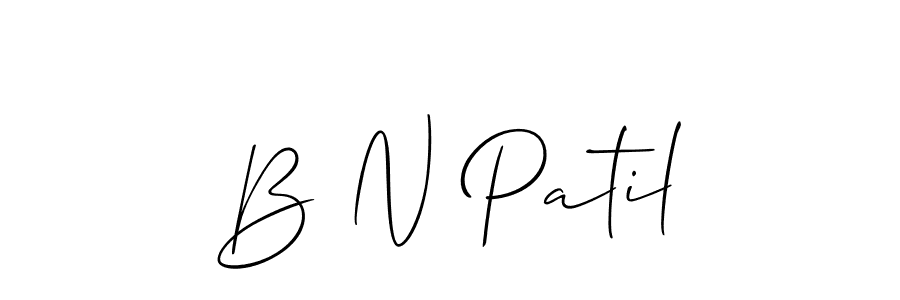 The best way (Allison_Script) to make a short signature is to pick only two or three words in your name. The name B N Patil include a total of six letters. For converting this name. B N Patil signature style 2 images and pictures png