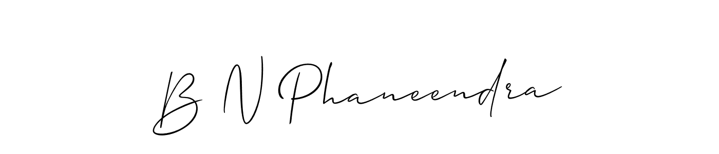 Create a beautiful signature design for name B N Phaneendra. With this signature (Allison_Script) fonts, you can make a handwritten signature for free. B N Phaneendra signature style 2 images and pictures png