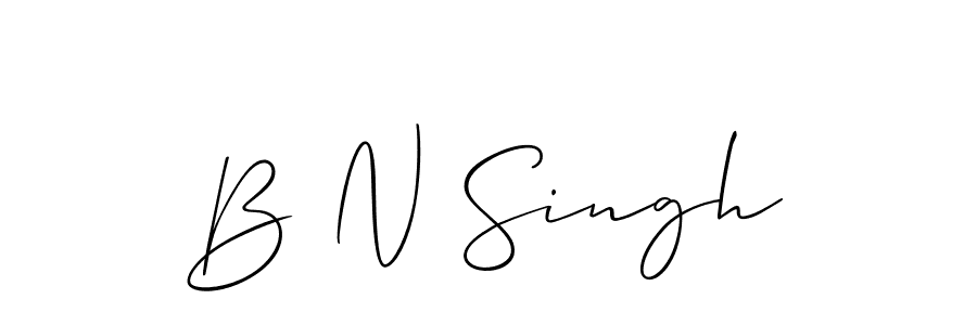 Also You can easily find your signature by using the search form. We will create B N Singh name handwritten signature images for you free of cost using Allison_Script sign style. B N Singh signature style 2 images and pictures png