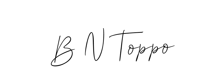 How to make B N Toppo signature? Allison_Script is a professional autograph style. Create handwritten signature for B N Toppo name. B N Toppo signature style 2 images and pictures png