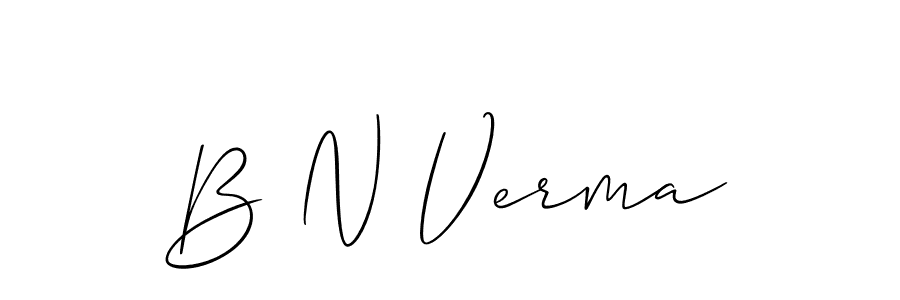 You should practise on your own different ways (Allison_Script) to write your name (B N Verma) in signature. don't let someone else do it for you. B N Verma signature style 2 images and pictures png