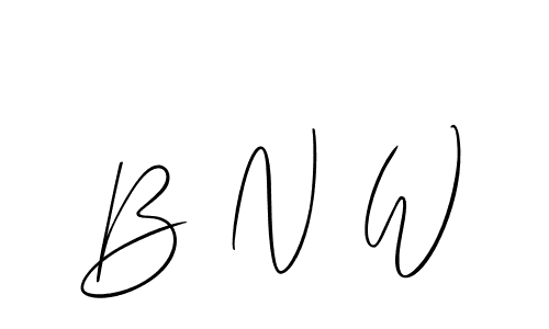 How to make B N W signature? Allison_Script is a professional autograph style. Create handwritten signature for B N W name. B N W signature style 2 images and pictures png