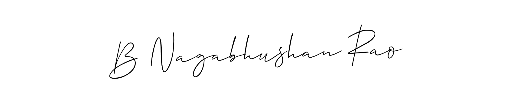 Make a beautiful signature design for name B Nagabhushan Rao. With this signature (Allison_Script) style, you can create a handwritten signature for free. B Nagabhushan Rao signature style 2 images and pictures png