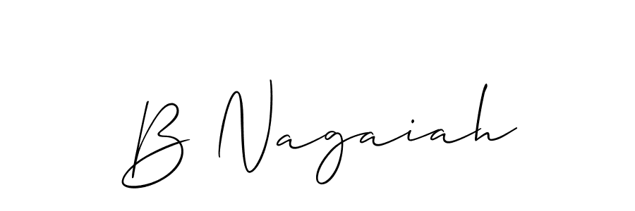 You should practise on your own different ways (Allison_Script) to write your name (B Nagaiah) in signature. don't let someone else do it for you. B Nagaiah signature style 2 images and pictures png
