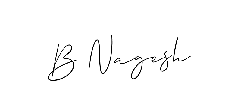 You should practise on your own different ways (Allison_Script) to write your name (B Nagesh) in signature. don't let someone else do it for you. B Nagesh signature style 2 images and pictures png