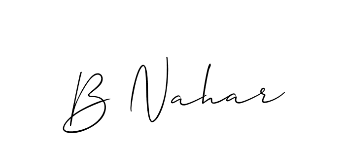 You should practise on your own different ways (Allison_Script) to write your name (B Nahar) in signature. don't let someone else do it for you. B Nahar signature style 2 images and pictures png