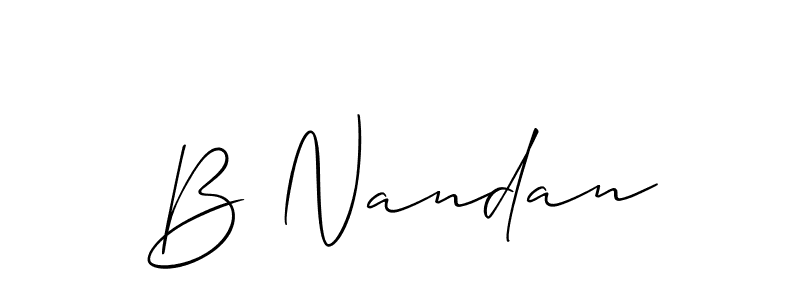 if you are searching for the best signature style for your name B Nandan. so please give up your signature search. here we have designed multiple signature styles  using Allison_Script. B Nandan signature style 2 images and pictures png