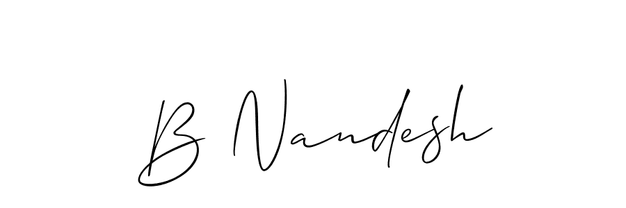 Design your own signature with our free online signature maker. With this signature software, you can create a handwritten (Allison_Script) signature for name B Nandesh. B Nandesh signature style 2 images and pictures png