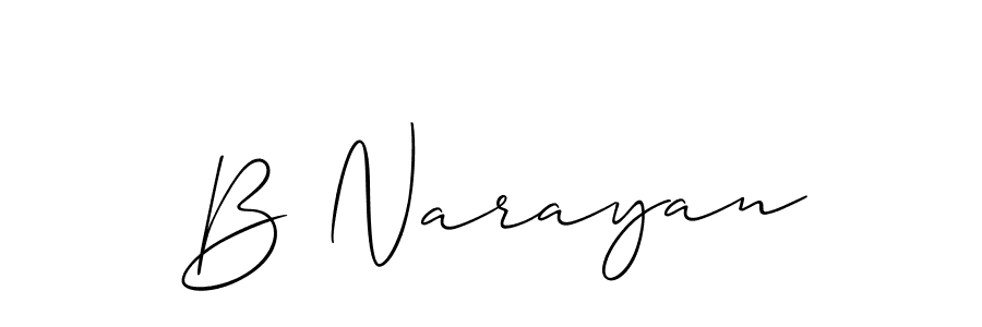 How to make B Narayan name signature. Use Allison_Script style for creating short signs online. This is the latest handwritten sign. B Narayan signature style 2 images and pictures png