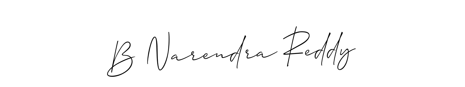 Use a signature maker to create a handwritten signature online. With this signature software, you can design (Allison_Script) your own signature for name B Narendra Reddy. B Narendra Reddy signature style 2 images and pictures png