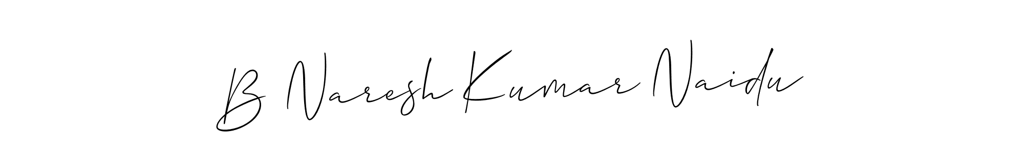 Design your own signature with our free online signature maker. With this signature software, you can create a handwritten (Allison_Script) signature for name B Naresh Kumar Naidu. B Naresh Kumar Naidu signature style 2 images and pictures png