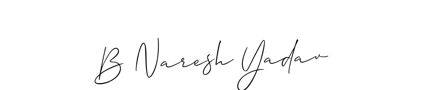Create a beautiful signature design for name B Naresh Yadav. With this signature (Allison_Script) fonts, you can make a handwritten signature for free. B Naresh Yadav signature style 2 images and pictures png