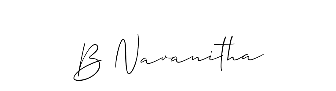 Create a beautiful signature design for name B Navanitha. With this signature (Allison_Script) fonts, you can make a handwritten signature for free. B Navanitha signature style 2 images and pictures png