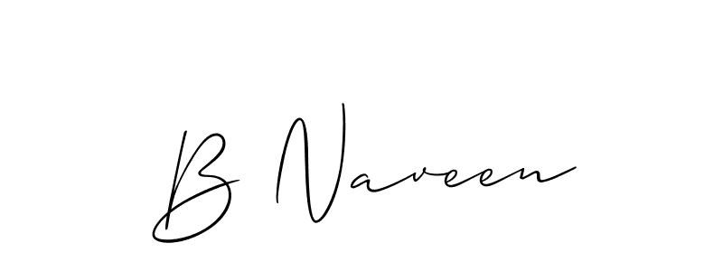 Make a beautiful signature design for name B Naveen. With this signature (Allison_Script) style, you can create a handwritten signature for free. B Naveen signature style 2 images and pictures png