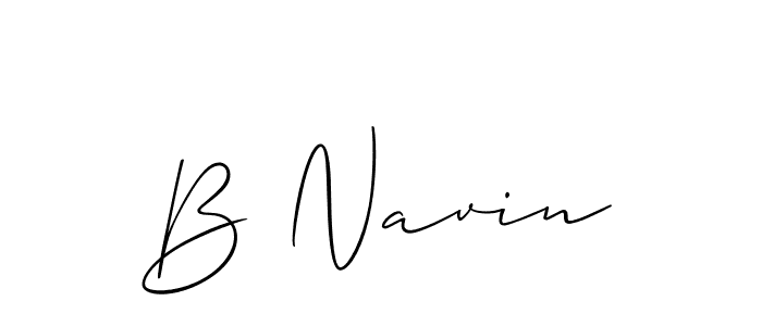 How to make B Navin name signature. Use Allison_Script style for creating short signs online. This is the latest handwritten sign. B Navin signature style 2 images and pictures png