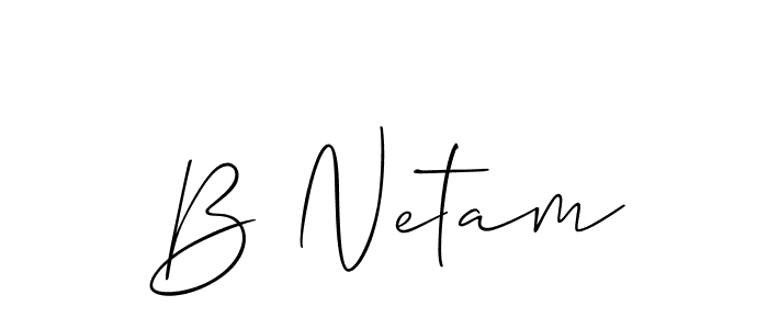 Create a beautiful signature design for name B Netam. With this signature (Allison_Script) fonts, you can make a handwritten signature for free. B Netam signature style 2 images and pictures png