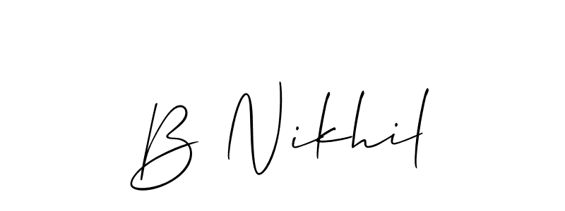 Best and Professional Signature Style for B Nikhil. Allison_Script Best Signature Style Collection. B Nikhil signature style 2 images and pictures png