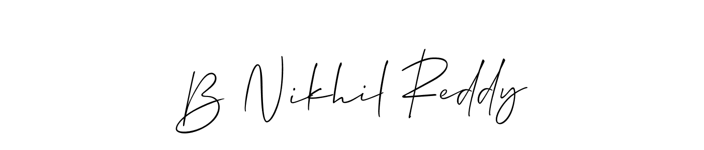 How to make B Nikhil Reddy signature? Allison_Script is a professional autograph style. Create handwritten signature for B Nikhil Reddy name. B Nikhil Reddy signature style 2 images and pictures png