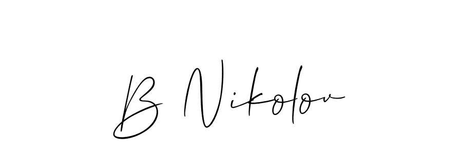 Allison_Script is a professional signature style that is perfect for those who want to add a touch of class to their signature. It is also a great choice for those who want to make their signature more unique. Get B Nikolov name to fancy signature for free. B Nikolov signature style 2 images and pictures png