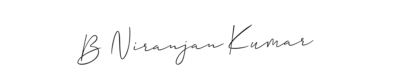 How to make B Niranjan Kumar name signature. Use Allison_Script style for creating short signs online. This is the latest handwritten sign. B Niranjan Kumar signature style 2 images and pictures png
