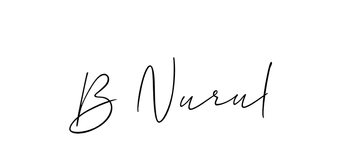 How to make B Nurul signature? Allison_Script is a professional autograph style. Create handwritten signature for B Nurul name. B Nurul signature style 2 images and pictures png