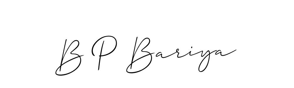 Make a beautiful signature design for name B P Bariya. With this signature (Allison_Script) style, you can create a handwritten signature for free. B P Bariya signature style 2 images and pictures png