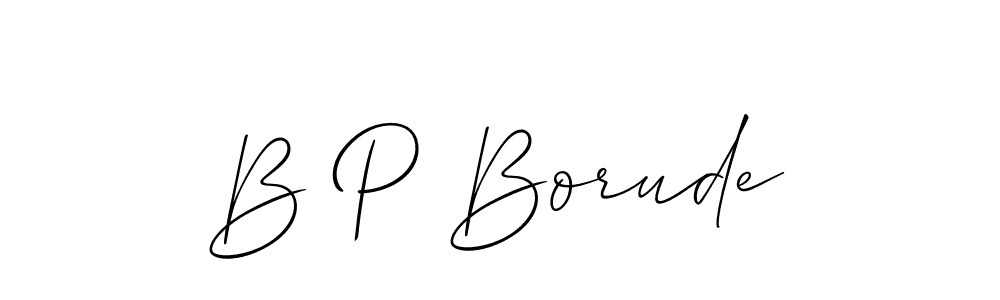 Create a beautiful signature design for name B P Borude. With this signature (Allison_Script) fonts, you can make a handwritten signature for free. B P Borude signature style 2 images and pictures png