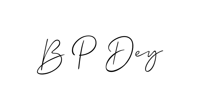 Use a signature maker to create a handwritten signature online. With this signature software, you can design (Allison_Script) your own signature for name B P Dey. B P Dey signature style 2 images and pictures png