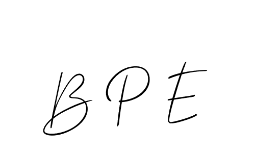 You should practise on your own different ways (Allison_Script) to write your name (B P E) in signature. don't let someone else do it for you. B P E signature style 2 images and pictures png