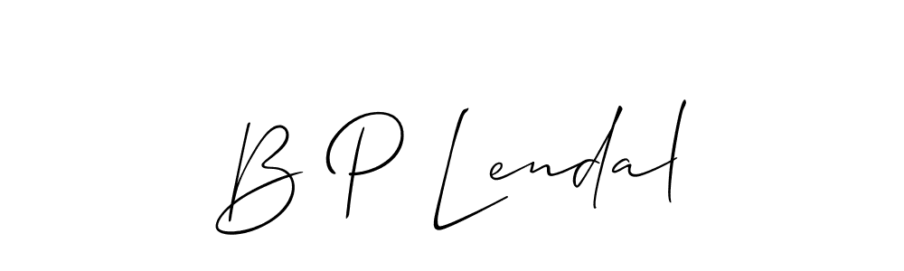 Design your own signature with our free online signature maker. With this signature software, you can create a handwritten (Allison_Script) signature for name B P Lendal. B P Lendal signature style 2 images and pictures png