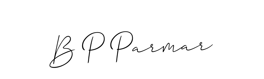 Make a beautiful signature design for name B P Parmar. With this signature (Allison_Script) style, you can create a handwritten signature for free. B P Parmar signature style 2 images and pictures png