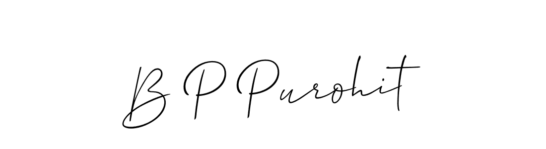 How to make B P Purohit name signature. Use Allison_Script style for creating short signs online. This is the latest handwritten sign. B P Purohit signature style 2 images and pictures png