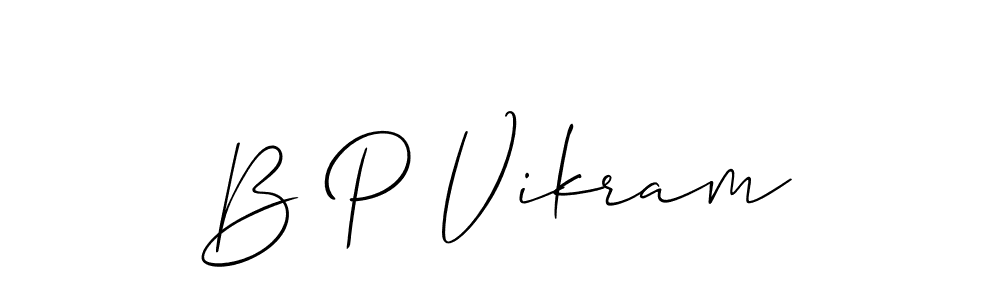 Create a beautiful signature design for name B P Vikram. With this signature (Allison_Script) fonts, you can make a handwritten signature for free. B P Vikram signature style 2 images and pictures png