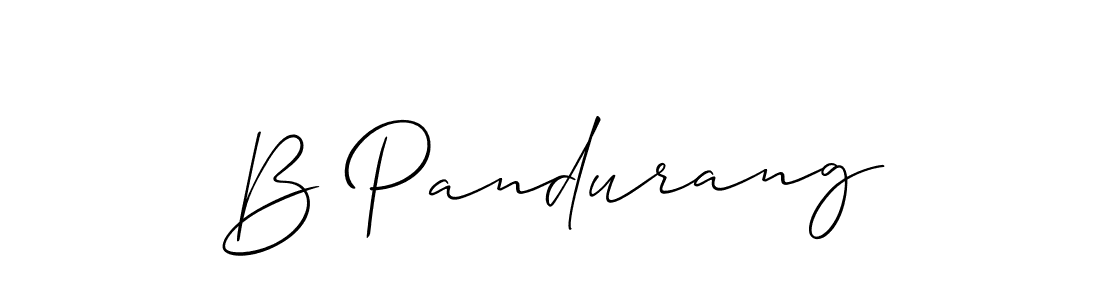 How to make B Pandurang name signature. Use Allison_Script style for creating short signs online. This is the latest handwritten sign. B Pandurang signature style 2 images and pictures png