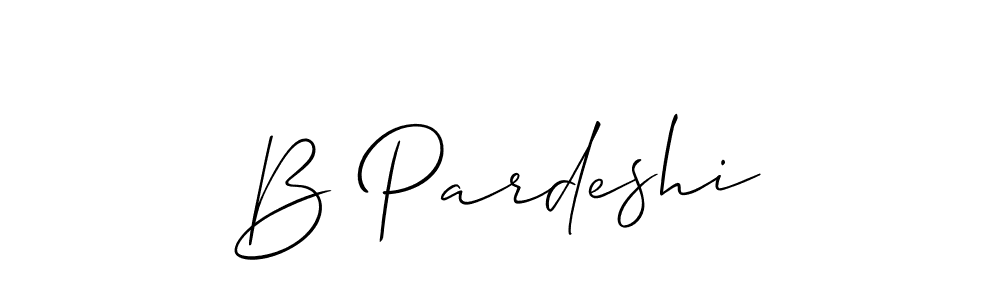 How to make B Pardeshi name signature. Use Allison_Script style for creating short signs online. This is the latest handwritten sign. B Pardeshi signature style 2 images and pictures png